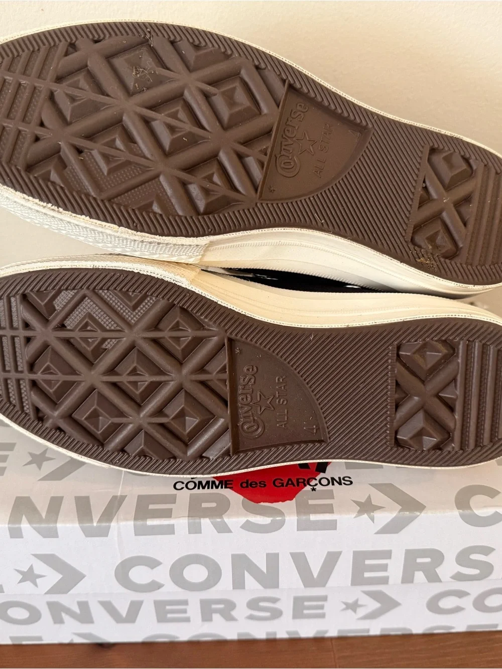 Converse Black High-Top Sneakers with Red Heart